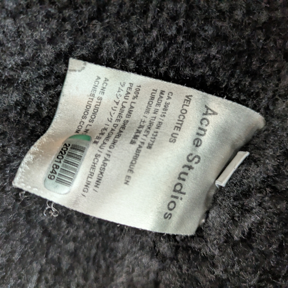 Acne Black Leather Jacket with Shearling - Picture 5 of 7